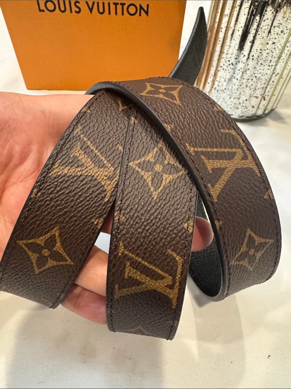 Louis Vuitton Brown Monogram LV Buckle Belt